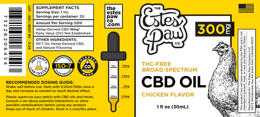 CBD OIL TINCTURE | CHICKEN FLAVORED | 300MG