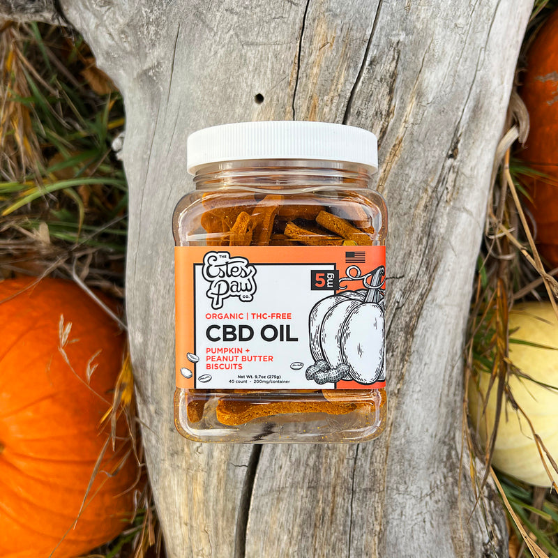 Load image into Gallery viewer, CBD Oil Biscuits | Pumpkin &amp; Peanut Butter Flavored | 40 Count | 5MG/Chew
